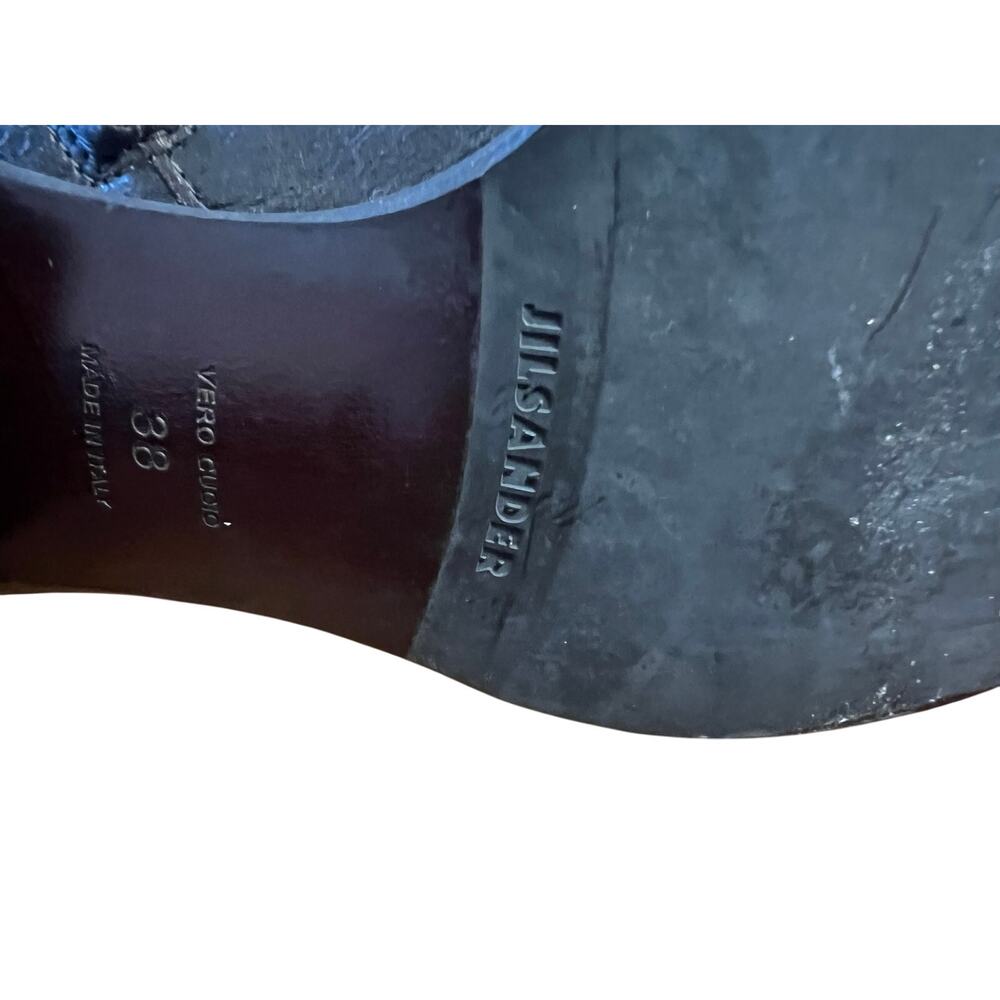 JIL SANDER Italy Dark Brown Leather Shearling Lined Tall Boots | 38 - Picture 12 of 14